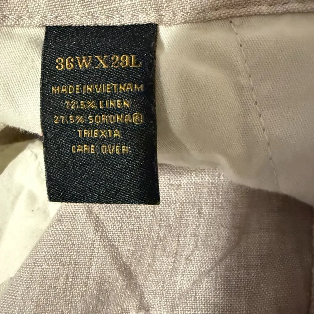 J.S. A. Bank Pants Reserve Linen (72%) Blend‎ Luxury SZ *36 x 20 Tailored Fit